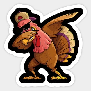 Dabbing Turkey Thanksgiving Day Pilgrim Boys Girls Funny Dab Sticker